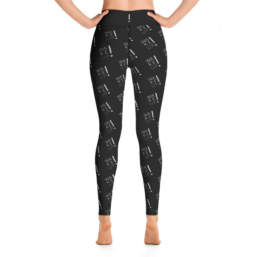 Wake UP! Black (Logo) Yoga Leggings