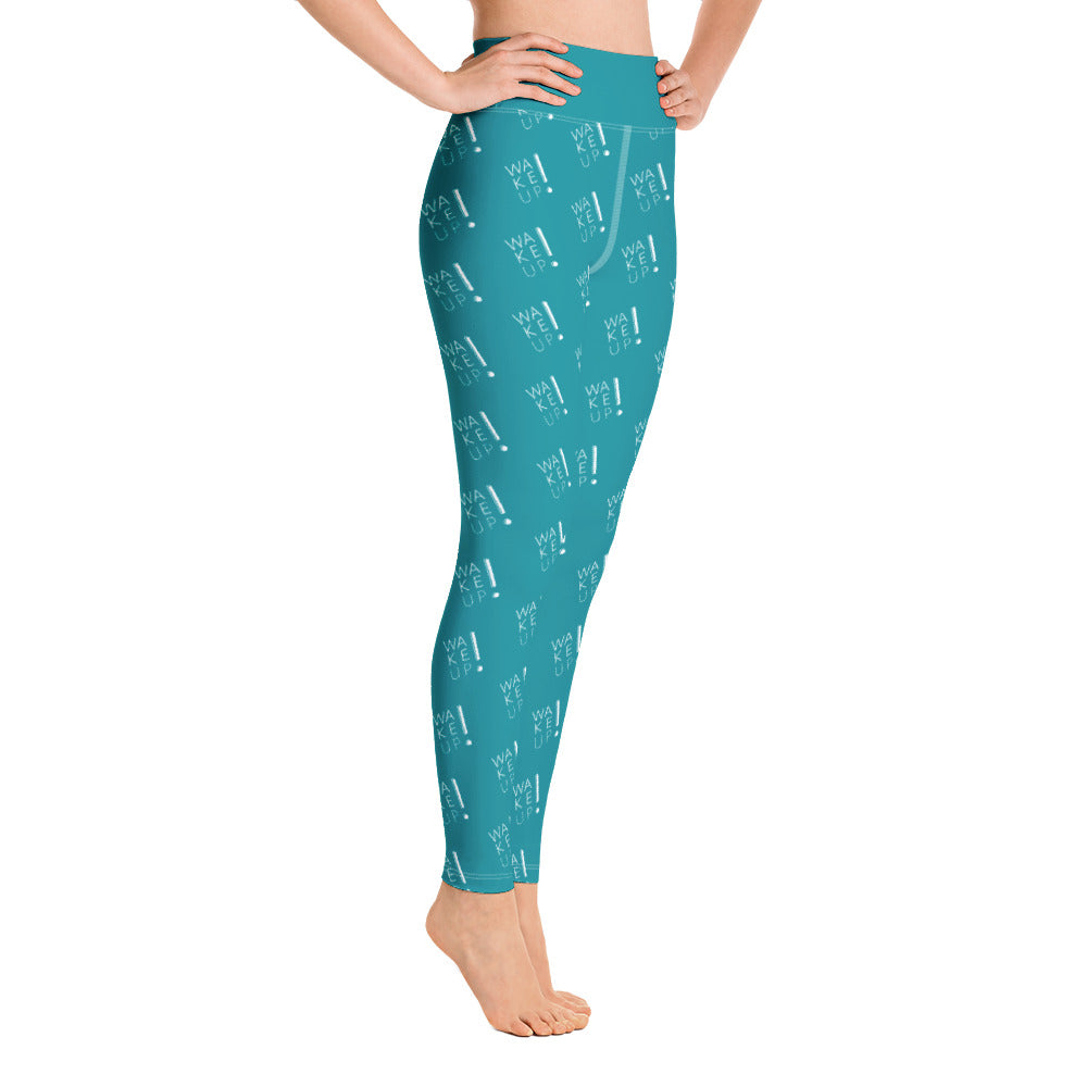 Wake UP! Blue (Logo) Yoga Leggings