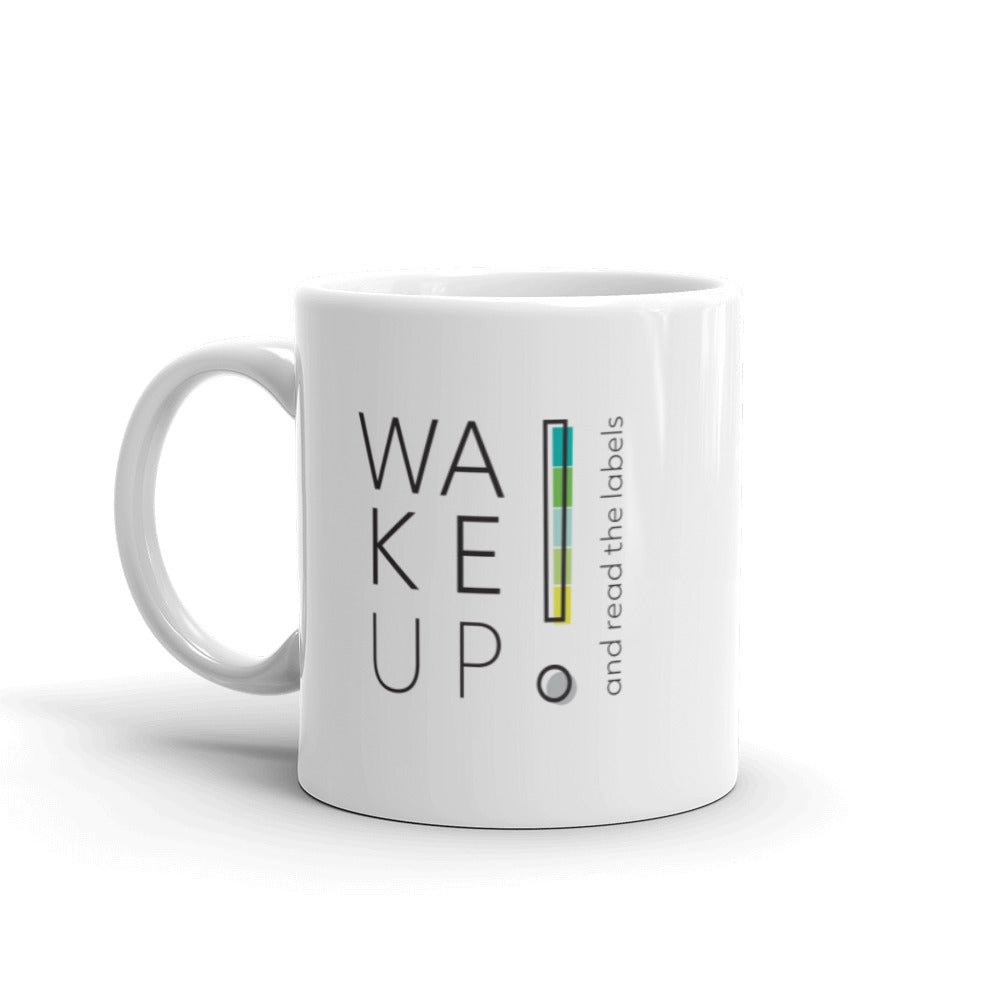 Wake UP! White glossy mug