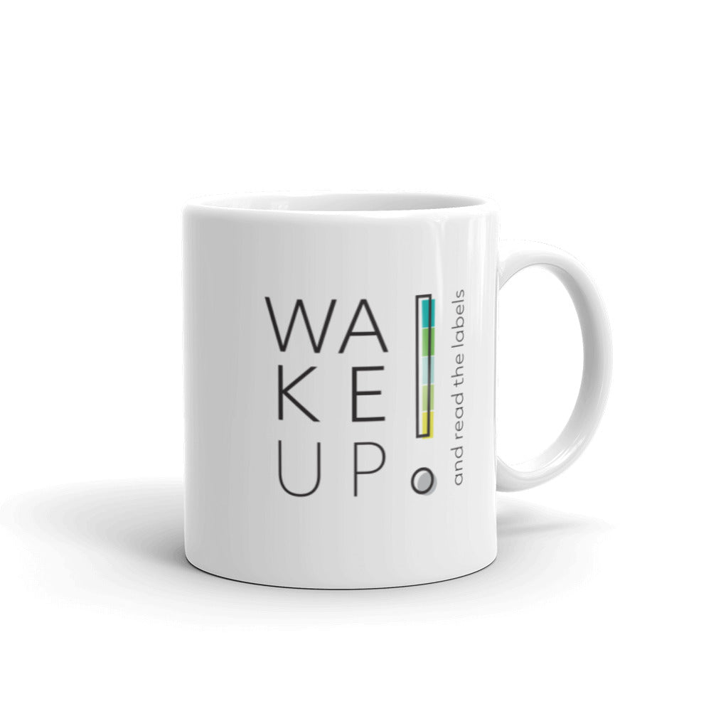 Wake UP! White glossy mug