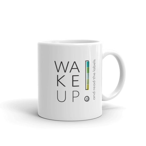 Wake UP! White glossy mug